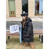 Kids Casual Korean Style Loose Thick Mid Length Hooded Warm White Duck Down Jacket