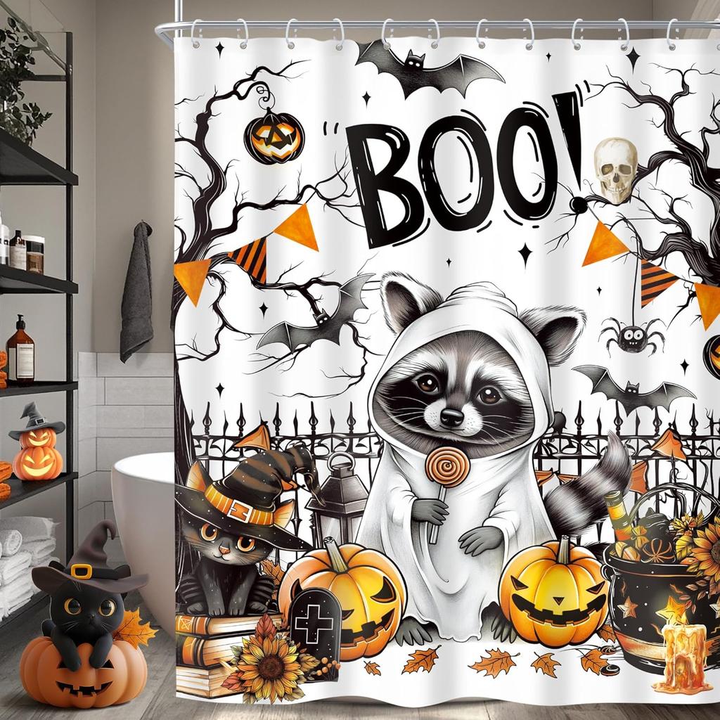 Kids Funny Dog Shower Curtain Cute Hilarious Animals Puppy Wooden Window Floral Flowers Bubbles Leaves Plant Botanical Fabric