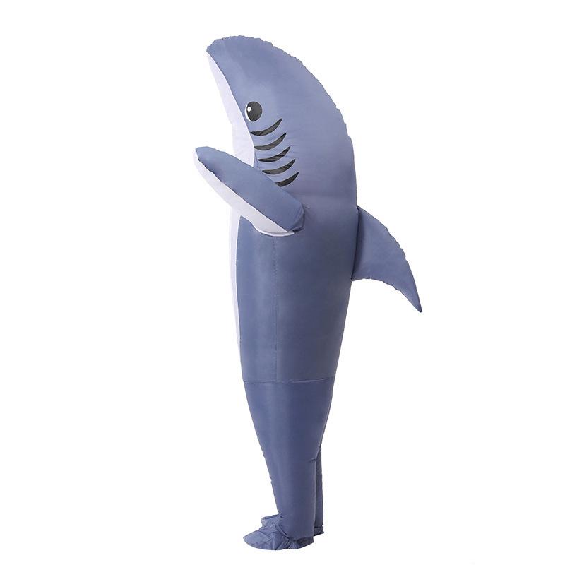 Costume gonflable de requin bleu à grande gueule transfrontalier pour Cosplay, Fête d'Halloween ou Plaisir à Chevaucher