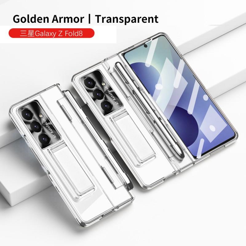 Magnetic Snap-On Case With Kickstand Galaxy Z Fold 8 7 5 4 3 PC Hard Shell Protective Cover
