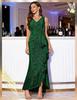 European V-neck Sequin Slit Evening Gown - Women's 2025 Collection