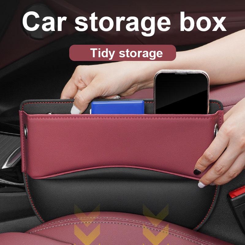 Universeller Auto-Leder-Sitzspalt-Organizer PU Auto-Konsolen-Seitenfach Sitzspalt-Aufbewahrungsbox Innenzubehör Auto-Innenraum