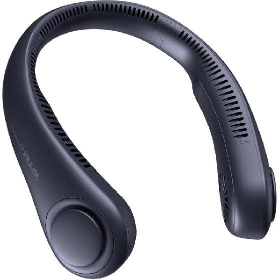 JISULIFE Neck Fan Portable, Personal Wearable with Battery Rechargeable, Bladeless Travel Cooling Design with Powerful Wind, 3 Speeds, Quiet, Gifts