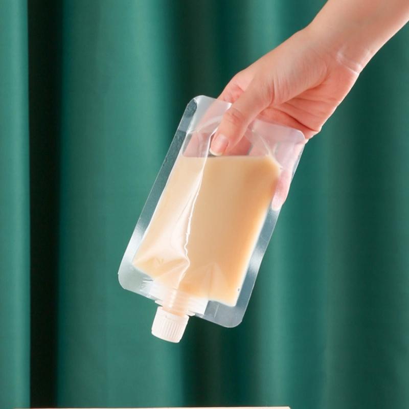 Transparent Self-supporting Suction Nozzle Bag Beverage Soybean Milk Coffee Pouch Disposable Explosion Proof and Leak Proof Sealing Packaging Bags