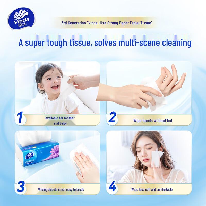 Vinda Super Tough 3-Ply Facial Tissues