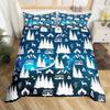 Teal Deer Duvet Cover Set Deer Antlers Bedding Sets Butterfly Safari Animals Comforter Cover Elk Wildlife Christmas Quilt Cover