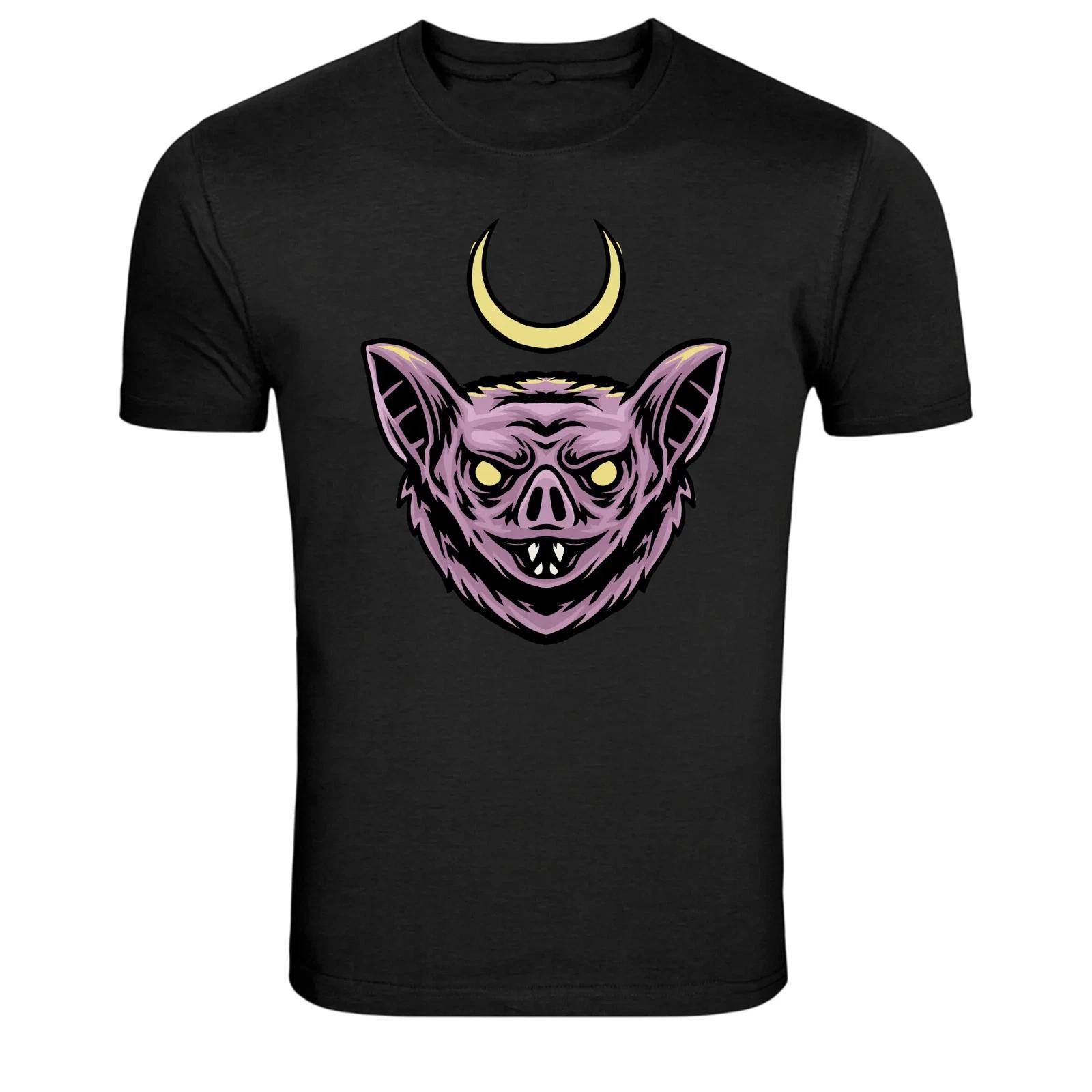 Dark Bat Moon Gothic Creature Graphic T-Shirt XL