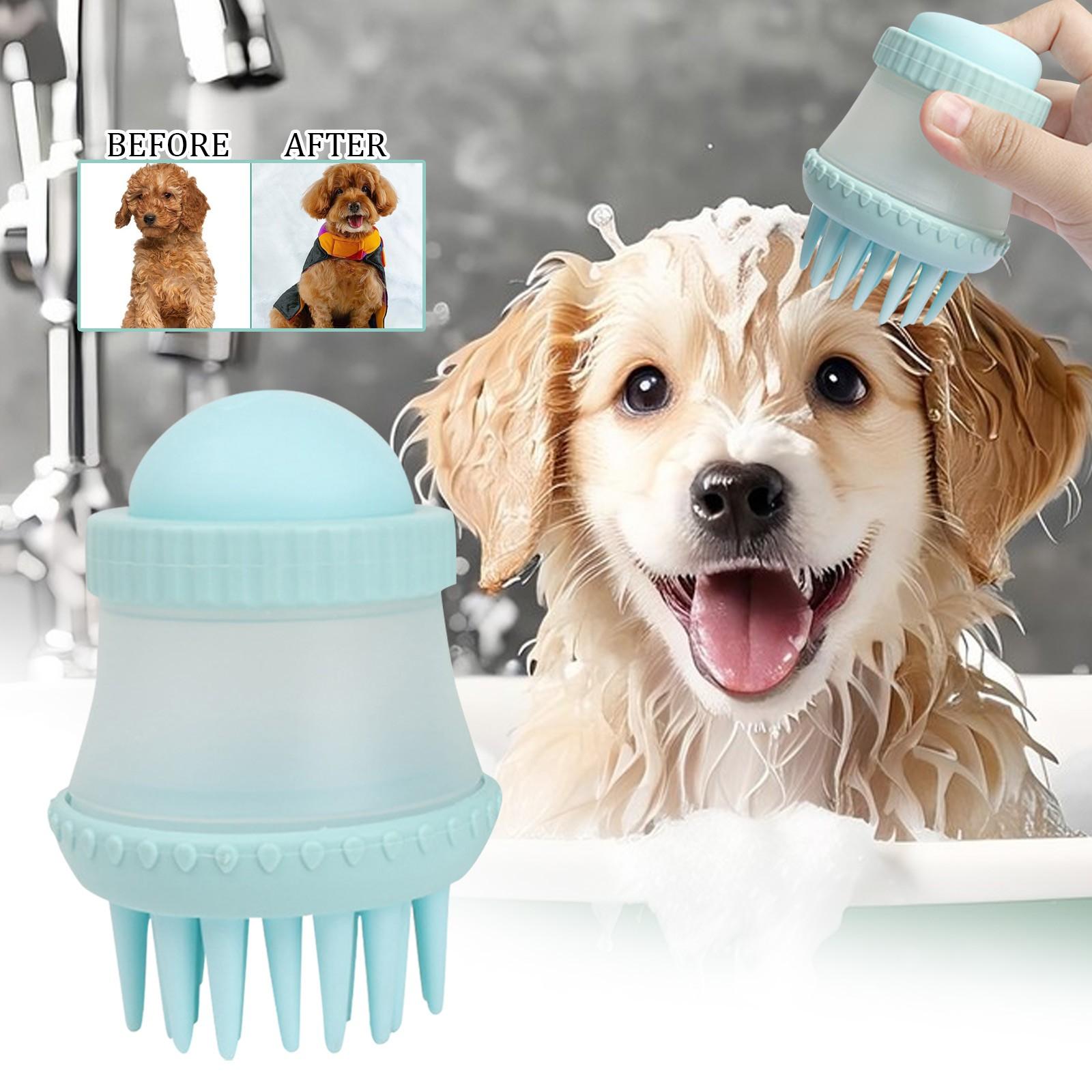 

Силиконовая щетка для ванны для домашних животных, щетка для хранения, мытье тела, портативная щетка для массажа собак, чистая кожа(розовый) One Size