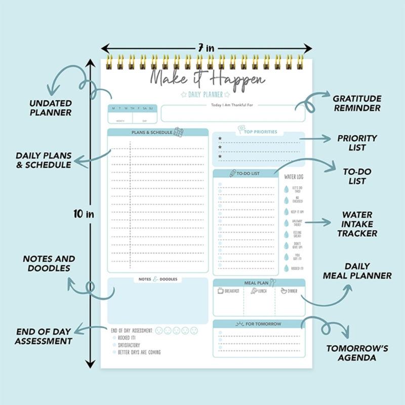 Daily To-do-list Planner Coil-binding Planner Daily Weekly Planner To-do-list Notebook Personal Appointment Book Diary
