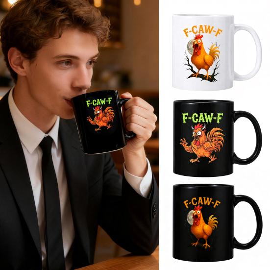 Rooster Ceramic Coffee Mug 3D Printed Chicken Design Tea Cup Hot Drinks Cup for Home Kitchen Restaurant Use