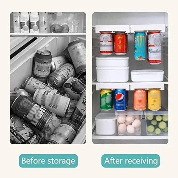 Refrigerator Storage Box Organizer Can Space-saving Organizer Can Beverage Can Finishing Four Case Fridge Kitchen Storage