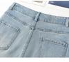 Women's High-Waist A-Line Wide Leg Embroidered Denim Shorts - Summer 2025 Collection