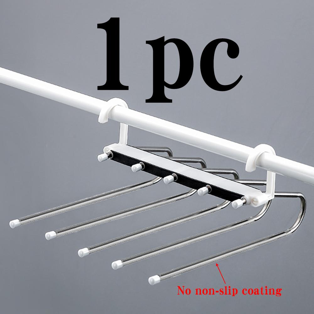 

5-Tier Space Saving Pants Hangers Non-Slip Clothes Organizer 5 Layered Pants Rack For Scarf Jeans Trousers