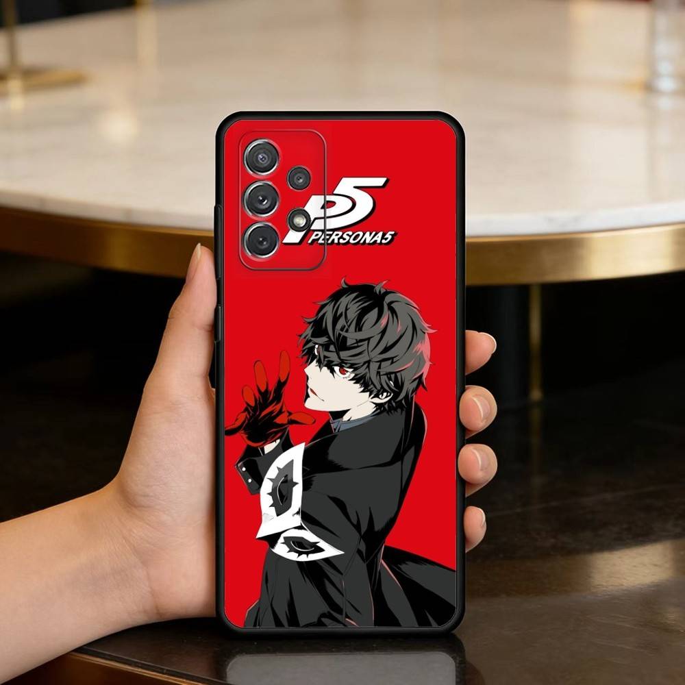 

COOL Anime P-Persona 5 Soft Silicone Black Cover Phone Case For Samsung Galaxy A73,A72,A71,A70,A53,A52,A51 Samsung a53 5g