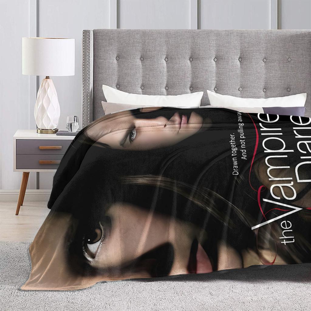 V-Vampire Diaries  Blanket Quality Warm Soft  Throw Blanket Winter Kids Adult Couch Chair Sofa Bed Funny Bedspread
