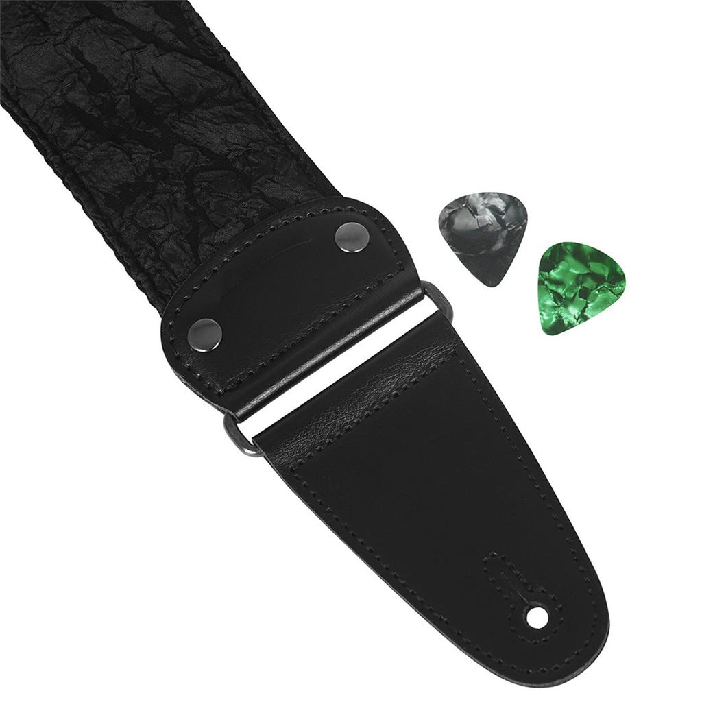 Universals Guitar Strap with Pick Pocket Adjustable Cotton Guitar Shoulder Strap Belt for Acoustics Electric Bass Guitar