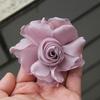 5Pcs 8cm Silk Roses Flower Head DIY Burnt Fabric Hair Flowers  Women Hair Accessories
