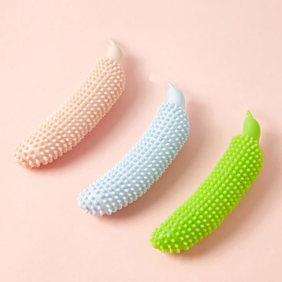 Dog Chew Toy Good Toughness Attractive Interactive Relieve Boredom Cleaning Teeth Bite Resistant TPE Cucumber Stick Pet Teething Toy Pet Supplies