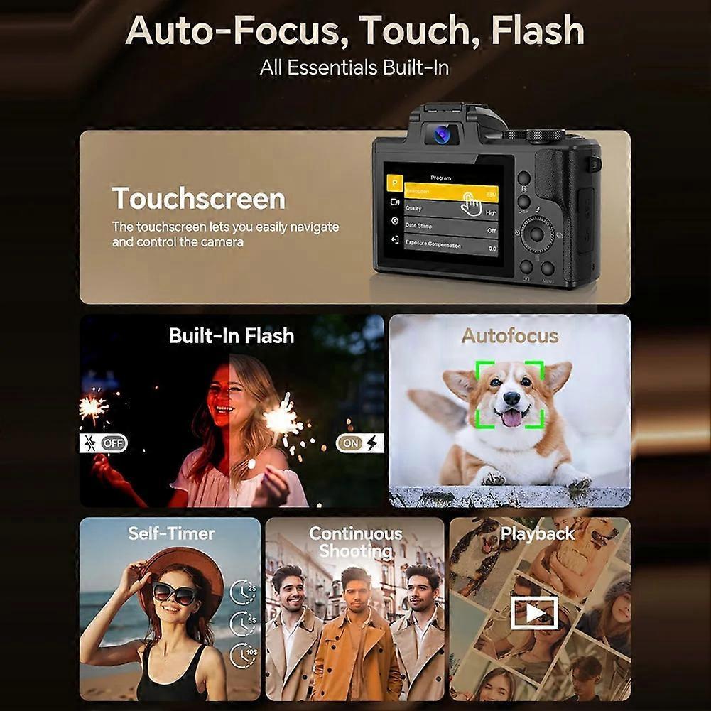 8K Digital Camera, 88MP Autofocus P Ography Cameras with WiFi & Touch Screen, 16X Zoom Vlogging Camera