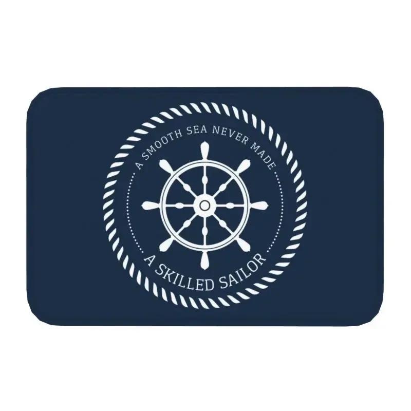 Námořní kompas Rohožka Kotva Kormidlo Tištěný Malý koberec Protiskluzový Vodu absorbující Rohožka do koupelny Kuchyně Domácí dekorace
