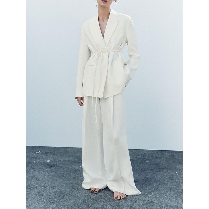 Za2025 Spring New Women Clothes Temperament Blazers 2464586 Loose Comfortable Pleated Pants 2420586