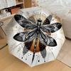 1 szt. Parasol z motywem ważki, automatycznie otwierany/zamykany, wiatroodporny, 8-żebrowy, wytrzymały czasza, trwałe żebra, modny design, akcesorium zewnętrzne, zabawny nadruk
