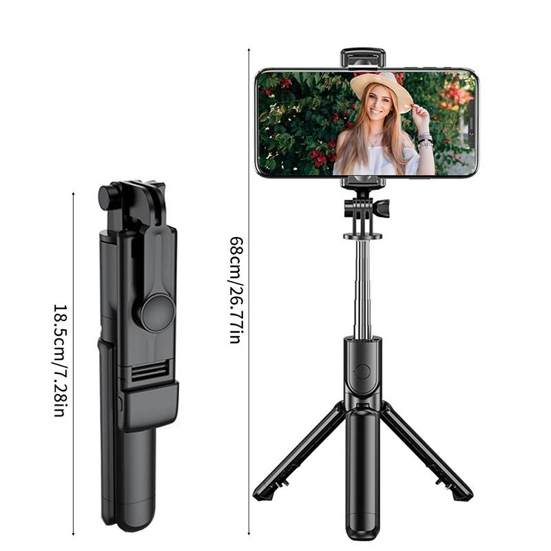 With Light Bluetooth Remote Wireless Selfie Stick Tripod Stand Extendable for iPhone Mobile Phone Tk Live Streaming