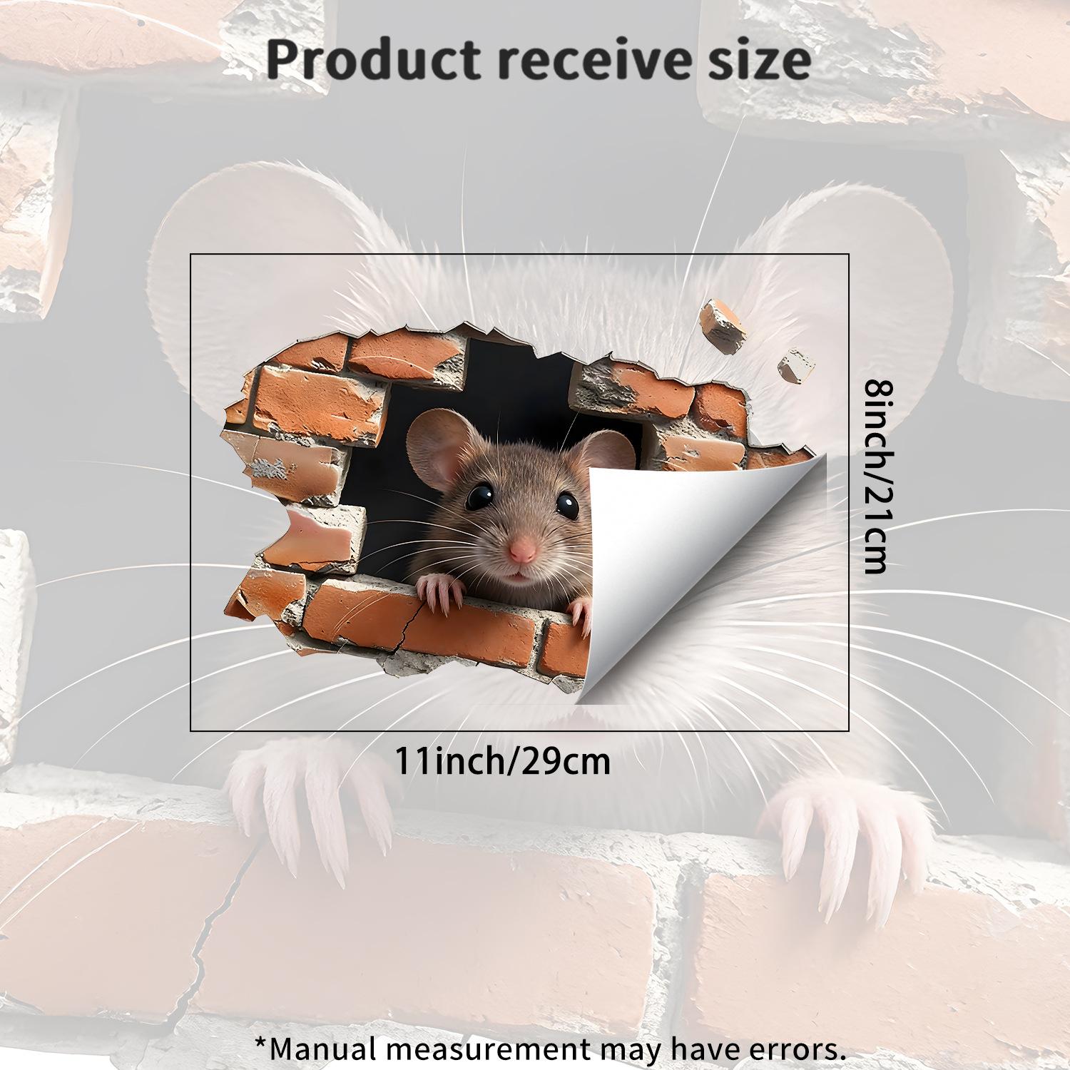 

Creative Hole Brick Wall Mouse Bedroom Wall Living Room Decoration Stickers