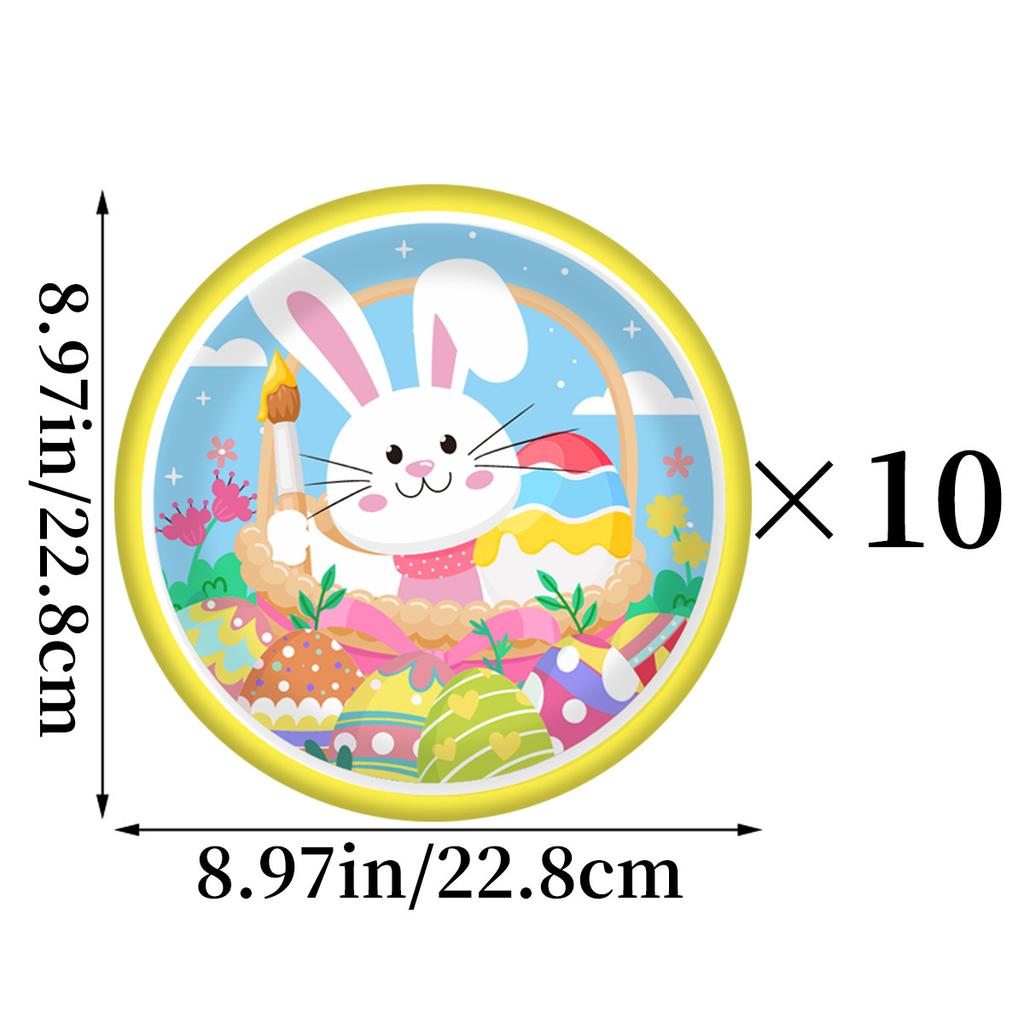 Easter Decorative Rabbit Egg Paper Cup Plate Paper Tableware Set