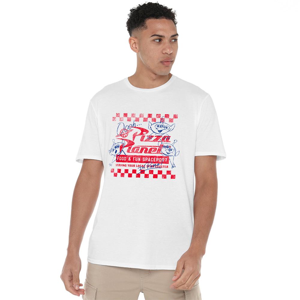 Toy Story Unisex Adult Pizza Planet Menu Back Print T-Shirt