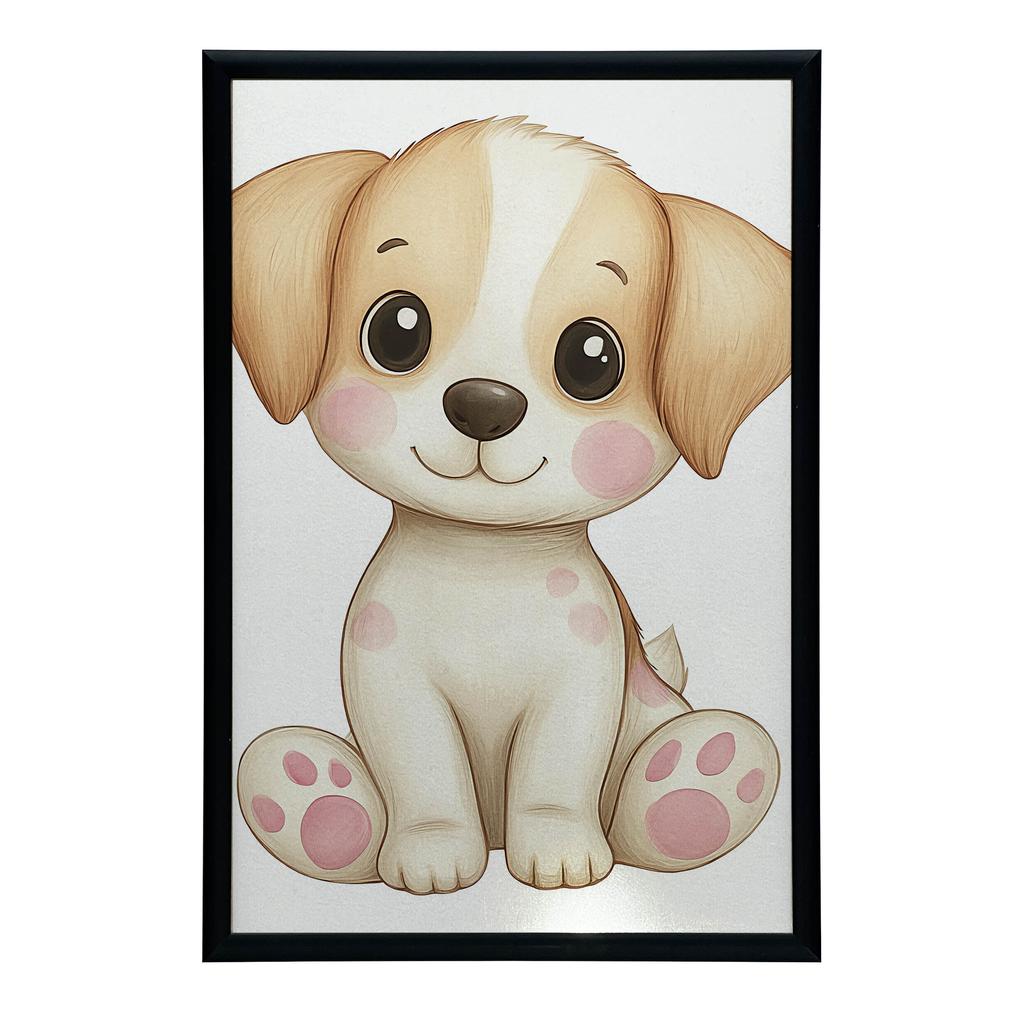 Plakat Uroczy Szczeniak W Bieli Plakat Uroczy Szczeniak W Bieli, 40X50 Cm, Rama Aluminiowa Czarna, Papier Matowy 230 Gsm