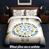 Leeds United Design Bett Bettwäsche Set 1 Bettbezug + 2 Kissenbezüge Weich Atmungsaktiv Haushalt Bettwäsche