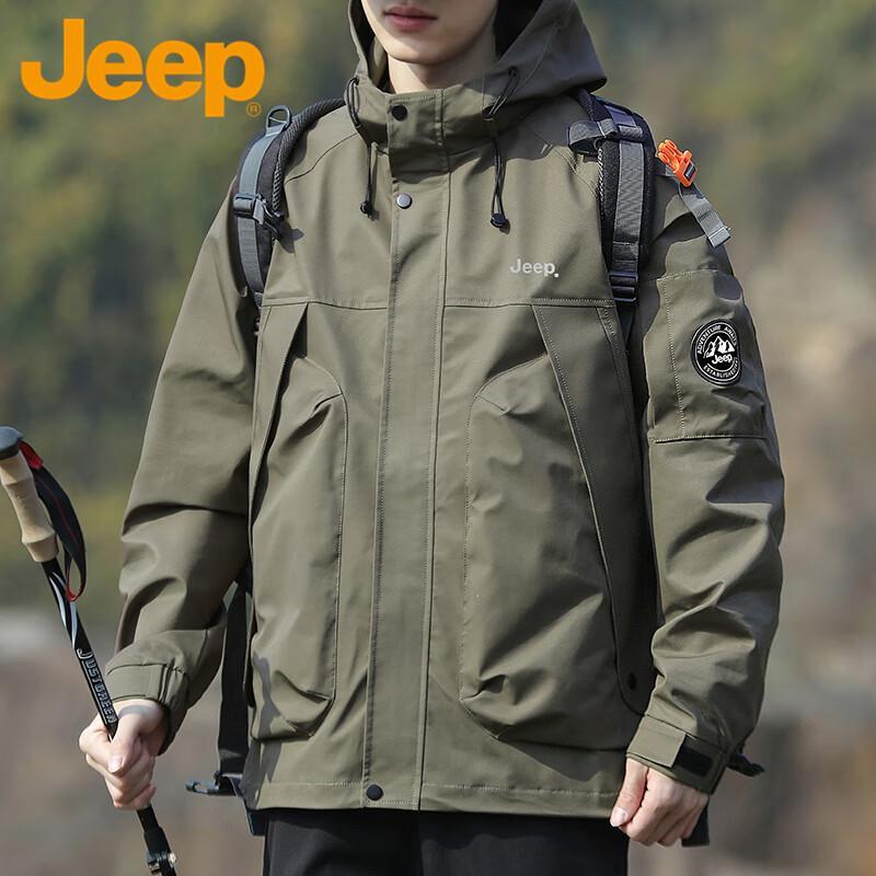Jeep Men's Windproof Hooded Outdoor Jacket