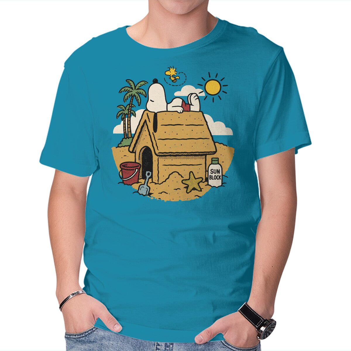 Unisex Crew Neck T-Shirt Beach Mode Activated Graphic Short Sleeve Casual Tee L