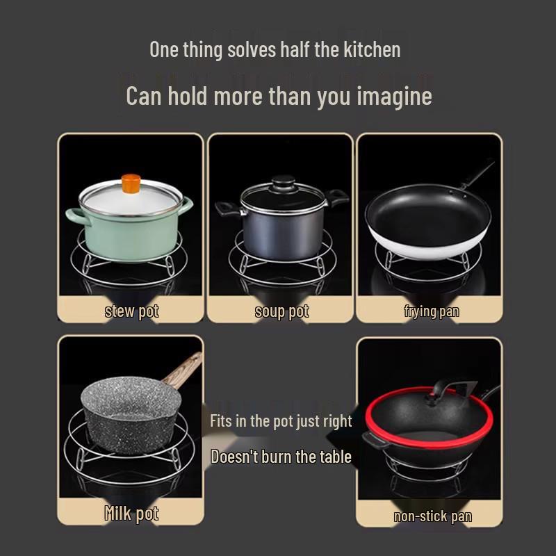 Multifunktionales Küchen-Topfgestell aus Edelstahl mit Wärmeisolations- und Verbrühungsschutz-Eigenschaften