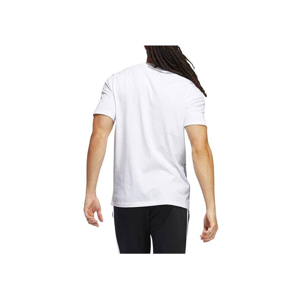 Adidas Logo Pattern Running Fitness Crew Neck Short Sleeve T-Shirt Men Tops White HE4839