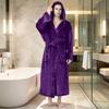 Men's Hooded Plush Bathrobe with Pockets - Soft Spa Robe for Relaxation, Sleepwear
