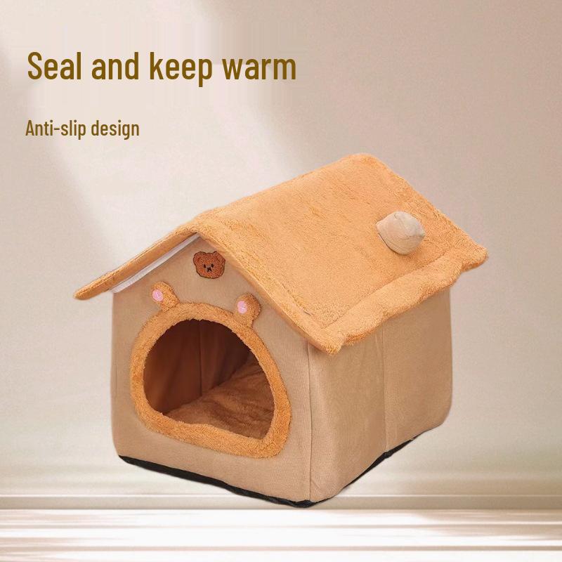 Four Seasons Warm Pet House: Removable & Washable Bed for Cats and Small Dogs
