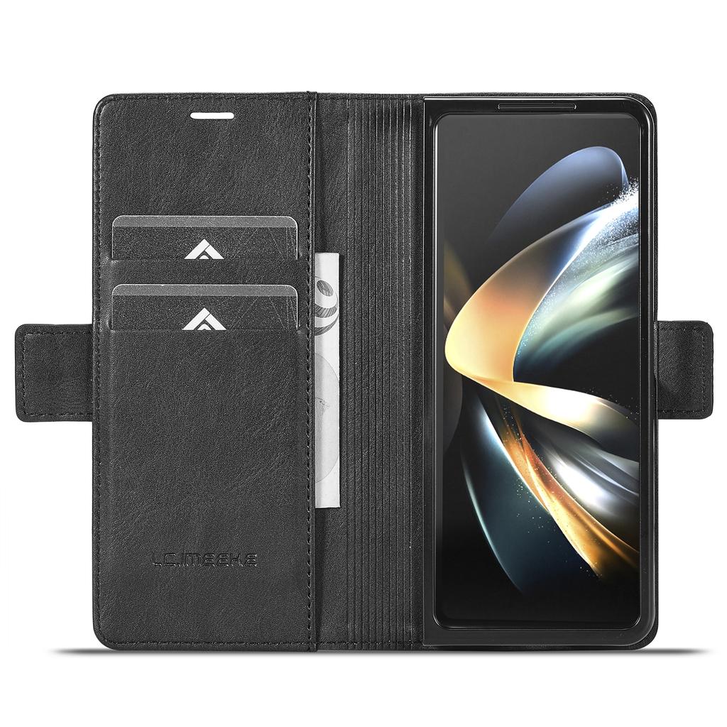 LC.IMEEKE For Samsung Galaxy Z Fold5 5G RFID Blocking Phone Case Wallet PU Leather Stand Cover