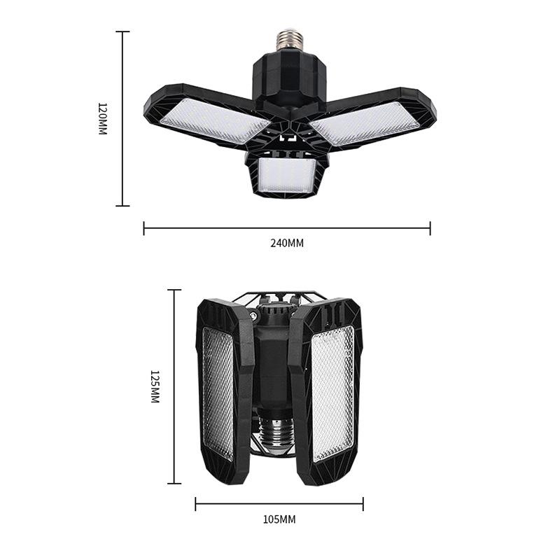 Adjustable LED Garage Light with Five-Fold Design for Indoor and Parking Lot Lighting