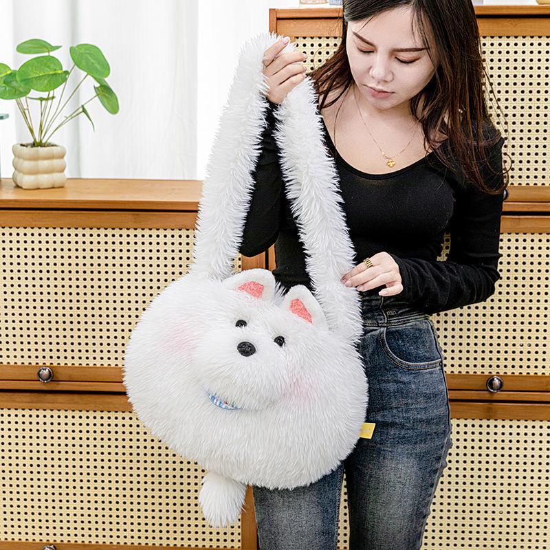 

Adorable West Highland Dog Plush Crossbody Bag for Girls - Cute Cartoon Shoulder Backpack Birthday Gift 32x36 cm
