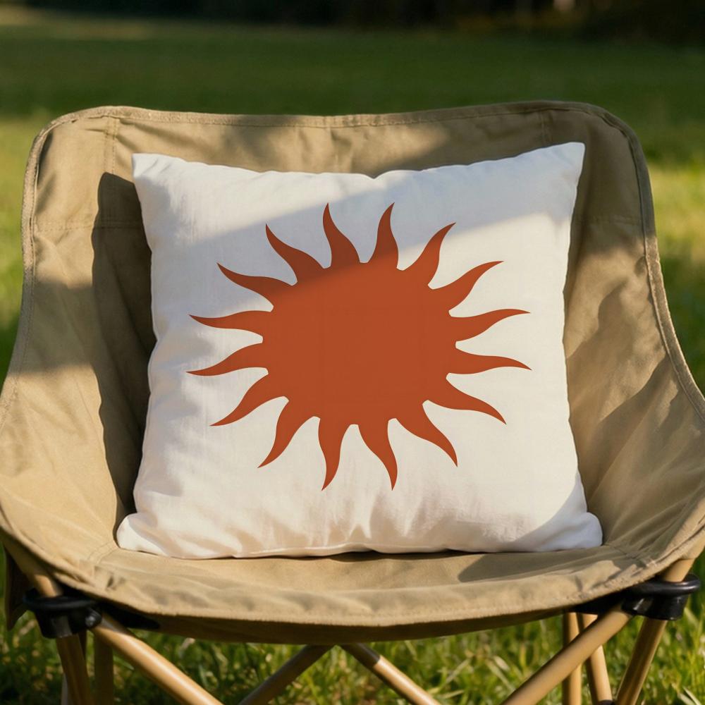 

Retro Modern Sun Cushion Cover Soft Reversible Durable Pillow Cover MultiScene Use for Home Car Daily Comfort 30X30cm