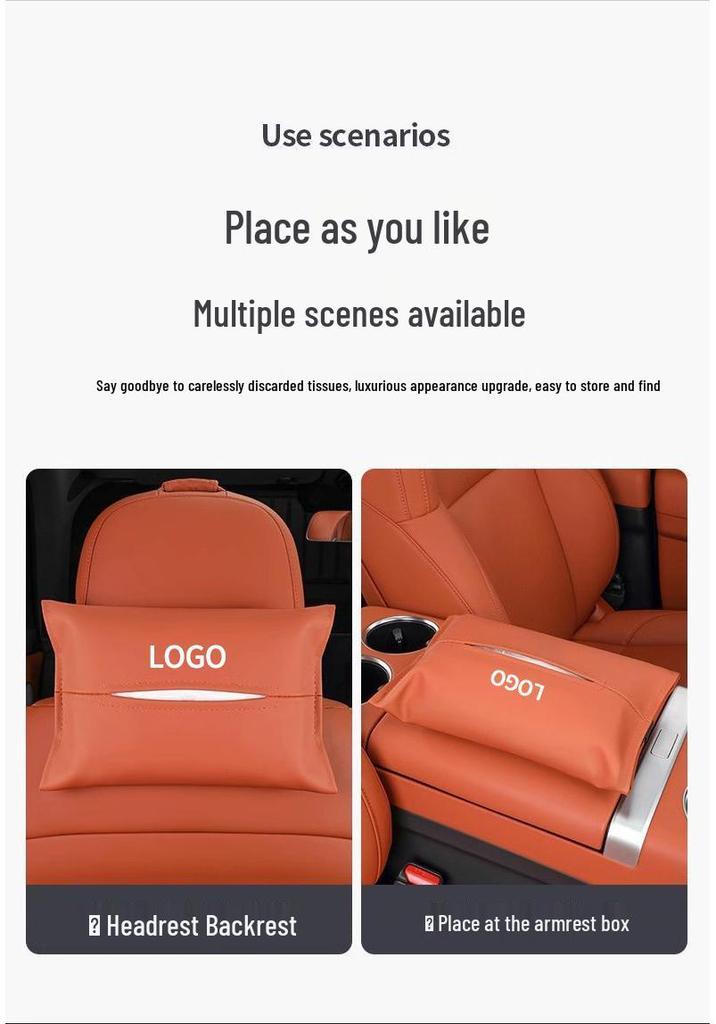 Haima Car Tissue Box Bag - Leather Headrest Pull-Out for 7X, 8SM, 3S, 5 Familia, Xing Models