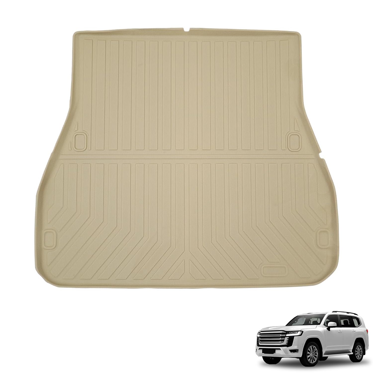 

Совместимо с Toyota Land Cruiser 300 Land Cruiser 300 Trunk 5 бежевый багаж 3D автомобильные детали TPE Custom [SunYard] Коврик, сиденья, коврик, бежевый