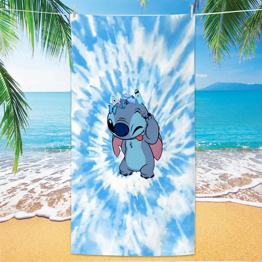 American Cartoon Figure Print Thick Microfiber Beach Towel Quick Dry Bath Blanket For Kids