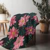 Cute Floral Fleece Blanket Soft Warm Throw Blanket for Women Girls Gift Pink Flower Design Throw Cover