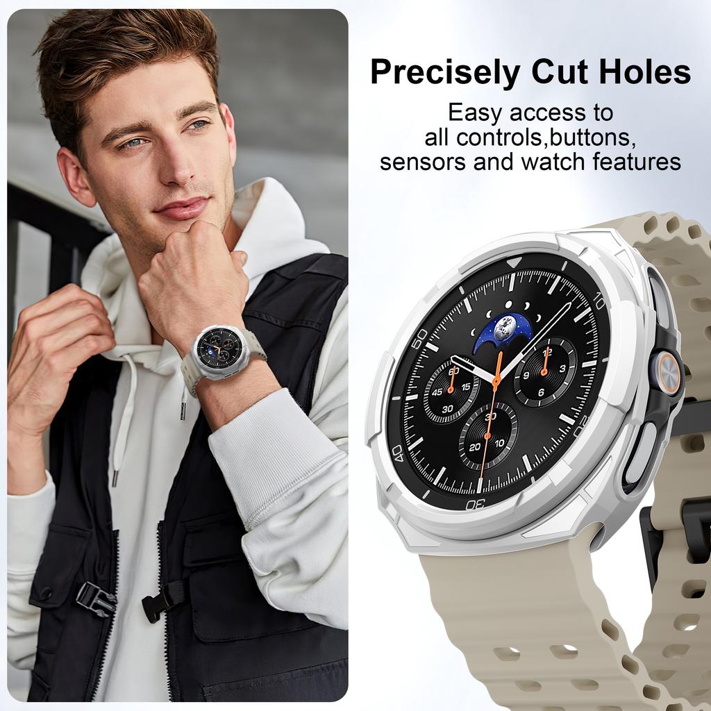 Custodia protettiva con lunetta robusta + paraurti morbido in TPU per Samsung Galaxy Watch 8 classic 46mm Cover protettiva Galaxy Watch 8 classic Protezione