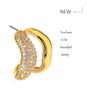 Elegant Round Earrings: Brass with Gold Electroplate & Zircon Inlay for a Versatile, Fashionable Style