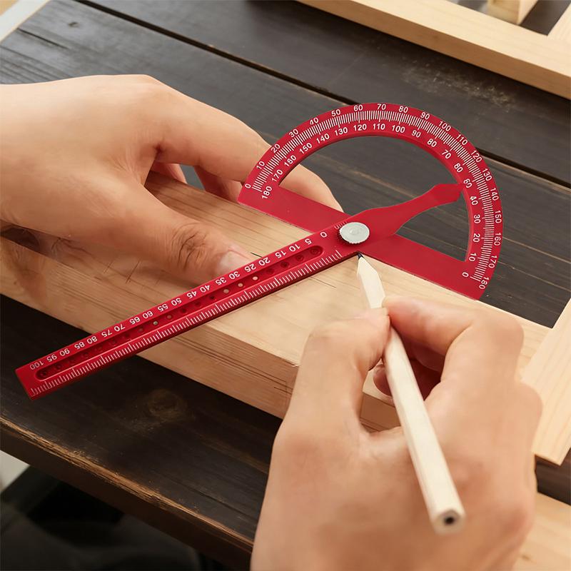 Multifunctional Protractor Woodworking Ruler for High-precision Angle Measurement Aluminum Alloy Protractor Angle Marking Ruler