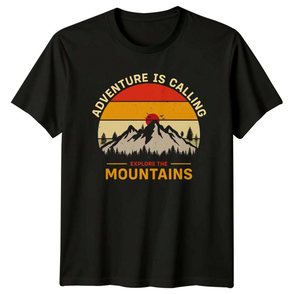 Adventure Is Calling Unisexs TShirt Hiking Outdoor Recreation Gift For Him